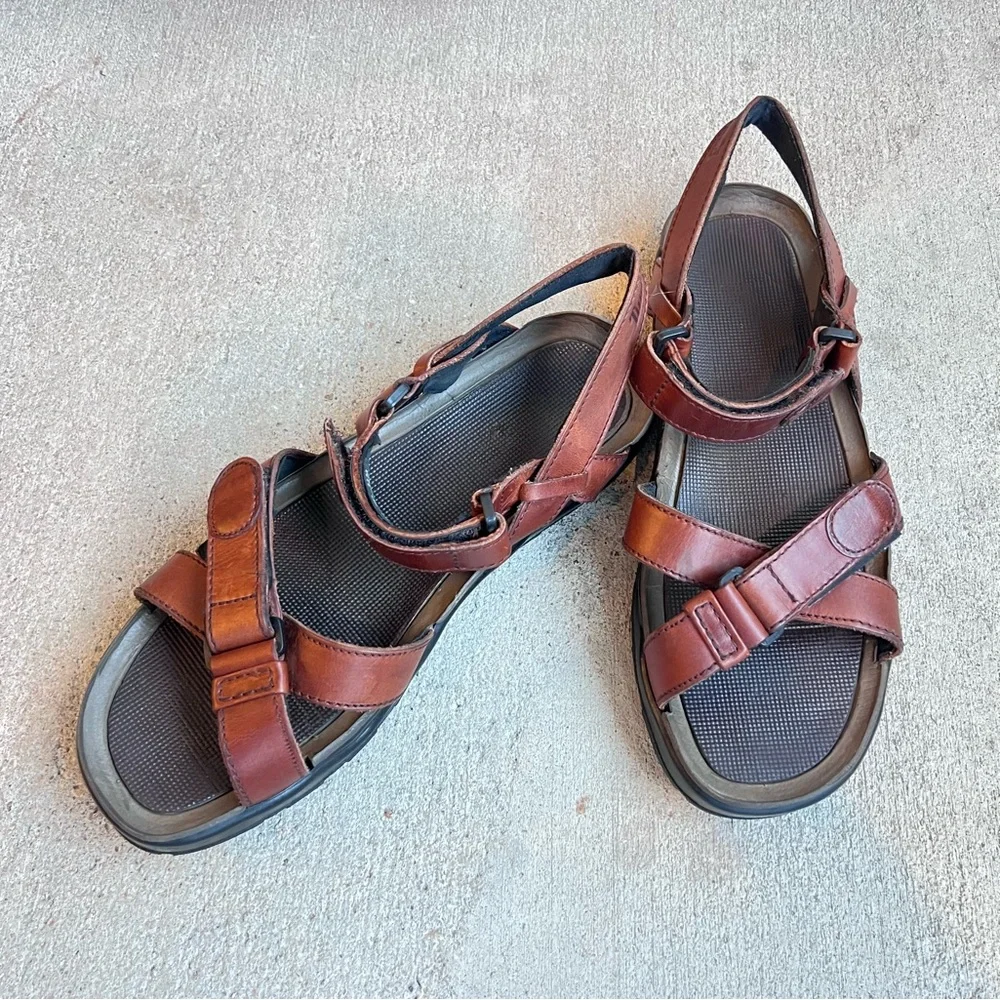 Timberland Leather Hiking Sandals Mens Gorpcore Outdoor Trail Utility Dad Style - Picture 4 of 14